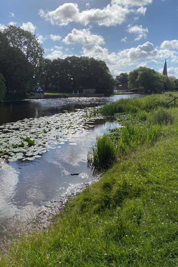 View of river and church